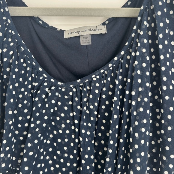 Danny & Nicole Black and White Polka Dot Midi Dress - Picture 3 of 3